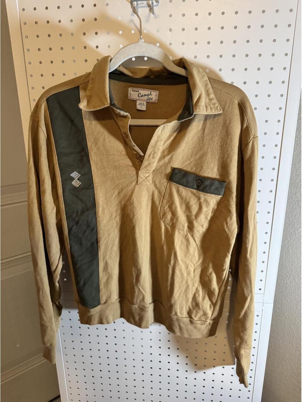 Vintage Haband Casual Joe Colorblock Polo Sweatshirt Small